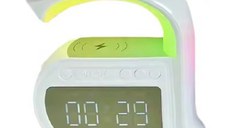 Boxa Bluetooth statie Incarcare wireless 15W Lampa LED RGB 4 in 1 ANDOWL 5A PRO