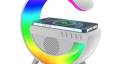 Boxa multifunctionala G500 3 in 1 lampa LED RGB smart bluetooth incarcator telefon wireless lumina RGB