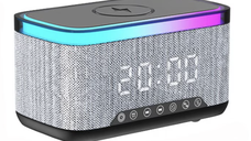 Boxa portabila 4 in 1 cu 12 moduri de iluminare MD S300 Bluetooth Ceas Incarcator Wireless