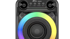 Boxa portabila bluetooth ZQS 6166 cu led RGB si maner transport