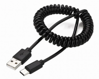 Cablu de date USB la USB type C spiralat negru - 1