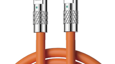 Cablu de incarcare Q SJ980 Type-C la Lightning 60W portocaliu