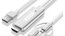 Cablu HDMI 4K HDR 2m la USB A Micro USB Lightning Tip C Andowl QY A8