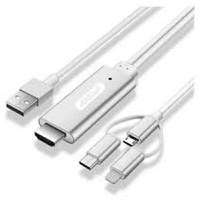 Cablu HDMI 4K HDR 2m la USB A Micro USB Lightning Tip C Andowl QY A8 - 1