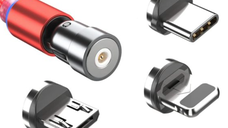 Cablu Magnetic 3 in 1 pentru Incarcare si Transfer Date - Lightning, Micro USB, Type C