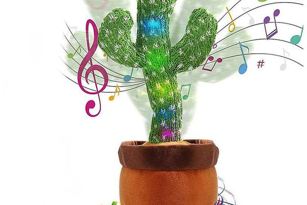 CACTUS dansator si vorbitor de plus cu LED-uri Colorate / Jucarie interactiva