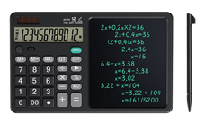 Calculator stiintific ecran LCD 7 inch 12 cifre solar/baterie negru 25.3x15.9x1.6cm