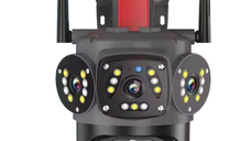 Camera de supraveghere 3 IN 1 M145 Tripla 6K cu 6 Megapixeli Wireless Rotire automata Inteligent tracking Supravegheaza 3 zone simultan
