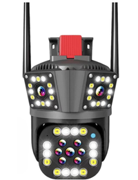 Camera de supraveghere inteligenta 4K cu senzor de miscare LED infrarosii si lumini LED albe - 1