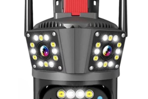 Camera de supraveghere inteligenta 4K cu senzor de miscare LED infrarosii si lumini LED albe