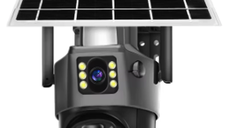 Camera Supraveghere Duala cu Panou Solar Ultra HD 5MP