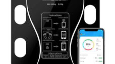 Cantar Electronic Ecran Digital Iluminat Compatibil Android/Ios cu Termometru AC-180
