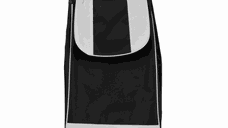 Carucior de piata cu cadru din aluminiu si 6 roti NEGRU
