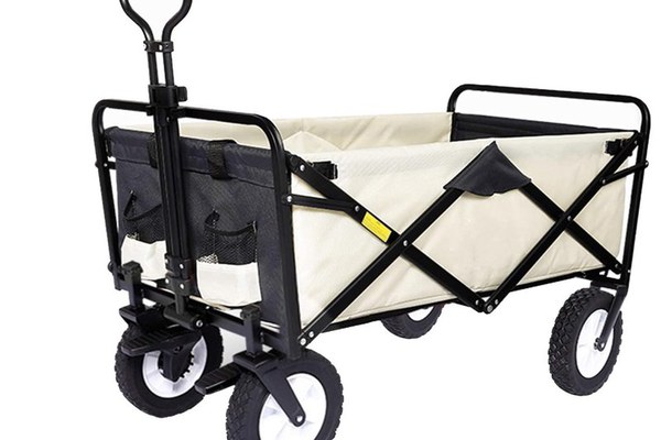 Carucior portabil si pliabil de cumparaturi cu 4 roti