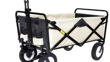 Carucior portabil si pliabil de cumparaturi cu 4 roti