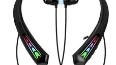 Casti Bluetooth Sport Q EF19 cu LED RGB pentru Fitness si Alergare