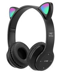 Casti Wireless copii urechi pisica P47M bluetooth handsFree hifi bass stereo LED - 1