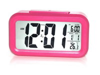 Ceas cu alarma electronic din Plastic Gri/Roz - 1