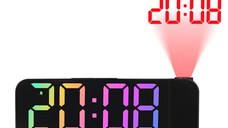 Ceas digital cu afisaj LED RD A395 cu funtie de alarma si intensitate reglabila proiector rotativ cu ora