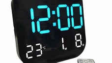 Ceas digital de perete 6650 calendar temperatura ora alarma cu telecomanda