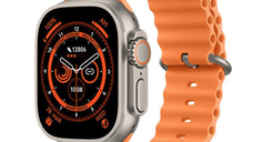 Ceas inteligent SmartWatch 8 Ultra Plus cu incarcare wireless curea portocalie
