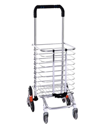 Cos de cumparaturi pliabil cu 4 roti argintiu - 1