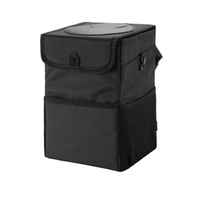 Cos de gunoi auto pliabil cu buzunare de depozitare Negru - 1