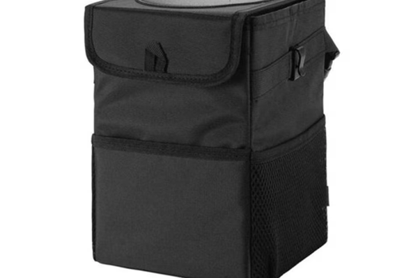 Cos de gunoi auto pliabil cu buzunare de depozitare Negru