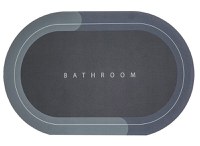 Covor de Baie GRI Antiderapant si Absorbant Model Bathroom Oval 58 x 78 cm - 1