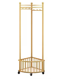 Cuier de colt cu roti impotriva peretelui metalic AURIU 40X40X160 - 1