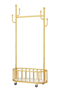 Cuier de podea culoare Auriu 80x32x173cm - 1