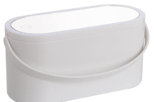 Cutie organizator depozitare farduri pentru calatorie cu oglinda cosmetica