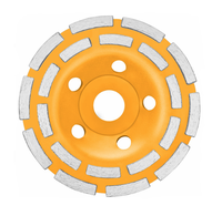 Disc diamantat 125 mm cu 2 randuri segmente pentru slefuit suprafete beton mozaic marmura - 1