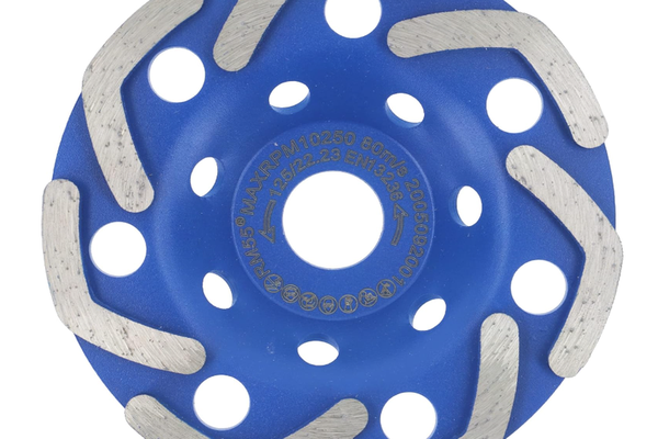 Disc Diamantat ALBASTRU 125 Mm cu segmenti GRI pentru Slefuire Beton Mozaic Suprafete Dure