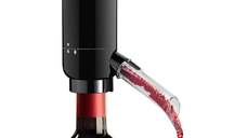 Dispenser si Aerator Electric pentru Sticla de Vin LED Negru