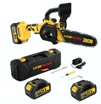 Drujba electrica LEIHMANN lama 30CM cu 2 acumulatori 24V 5AH galben cu negru - 1