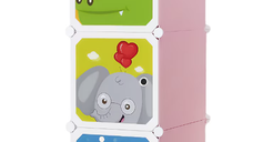 Dulap modular cu desene 3 compartimente colorat pentru camera copiilor