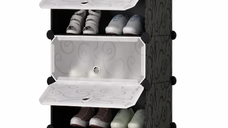 Dulap modular pentru incaltaminte NEGRU din plastic