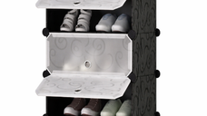 Dulap modular pentru incaltaminte NEGRU din plastic