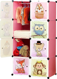 Dulap portabil pentru haine cu desene animate 74x147x37 cm din Plastic - 1