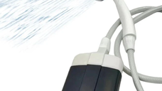 Dus portabil de camping cu alimentare USB si robinet integrat