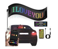 Ecran LED flexibil pentru masina control wireless prin aplicatia mobila alimentat prin USB 12x60 - 1