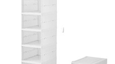 Etajera pentru pantofi cu 6 rafturi pliabila plastic de calitate transparent si rezistent