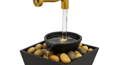 Fantana decorativa cu robinet cu lumina si pietre tip cascada