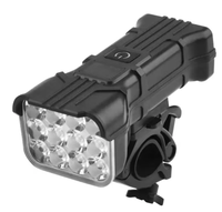 Far LED pentru bicicleta 12 leduri claxon 120 decibeli 5 moduri de iluminare afisaj baterie 4000 lumeni - 1