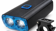 Far LED pentru Bicicletă 581B 3W cu 120 lm si 5 Moduri de Iluminare, Reîncărcare USB