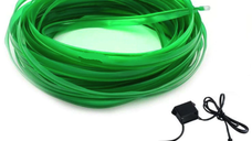 Fir neon VERDE lumina ambientala auto USB 5 METRI