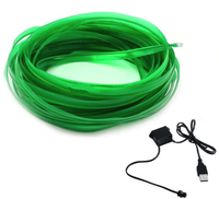 Fir neon VERDE lumina ambientala auto USB 5 METRI - 1