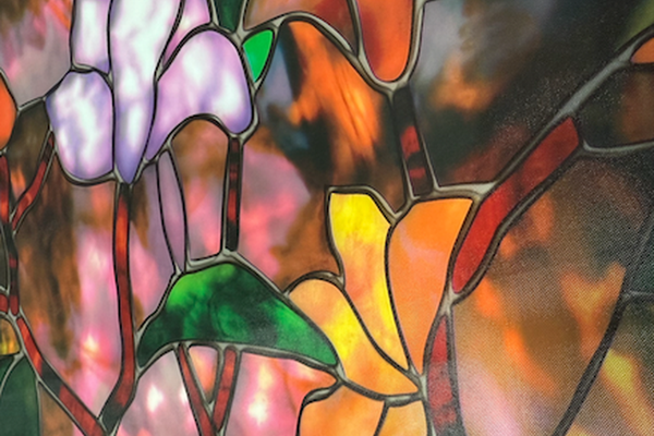 Folie autoadeziva pentru geam flori colorate 45 x 300 cm
