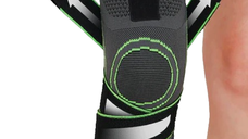 Genunchiera Elastica Ajustabila cu Bretele Elastice Negru si Verde